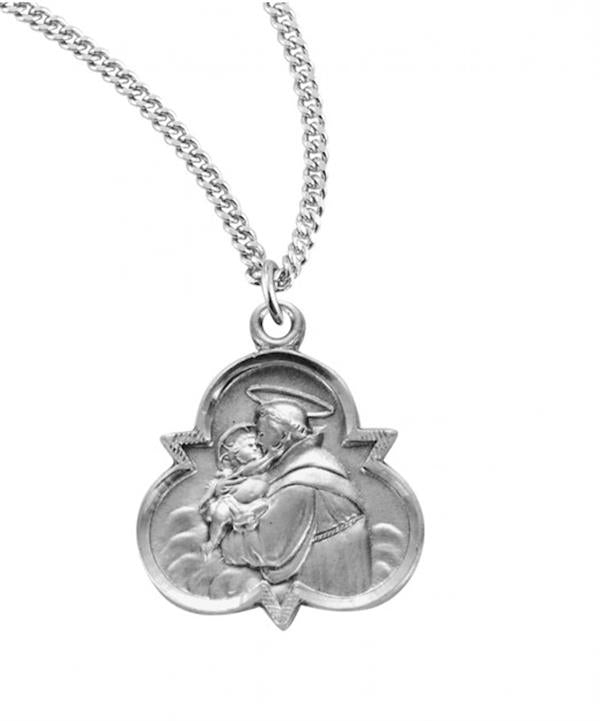 St. Anthony Sterling Medal, .8", Your choice of chain, # 21910|