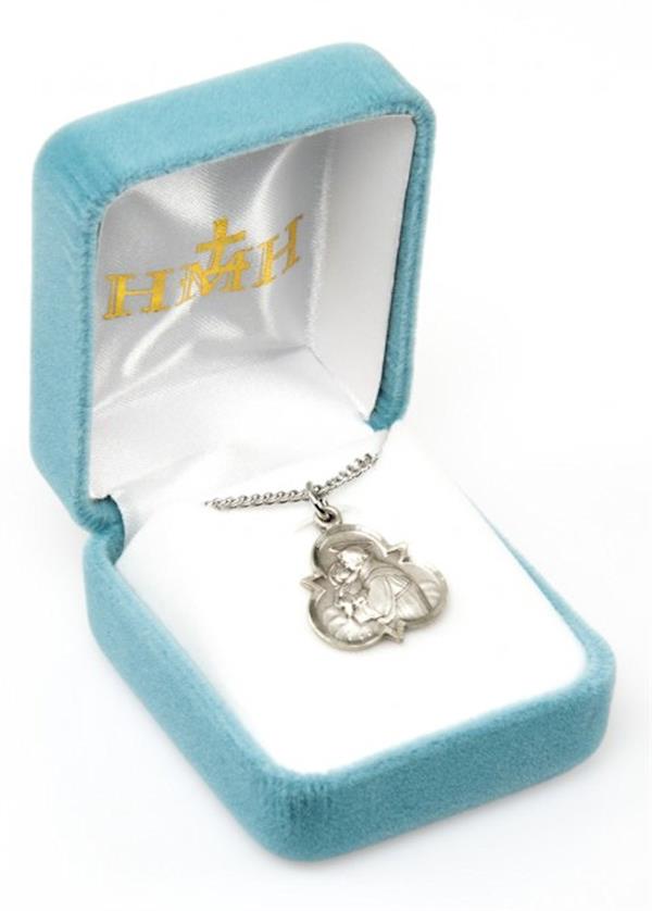 St. Anthony Sterling Medal, .8", Your choice of chain, # 21910