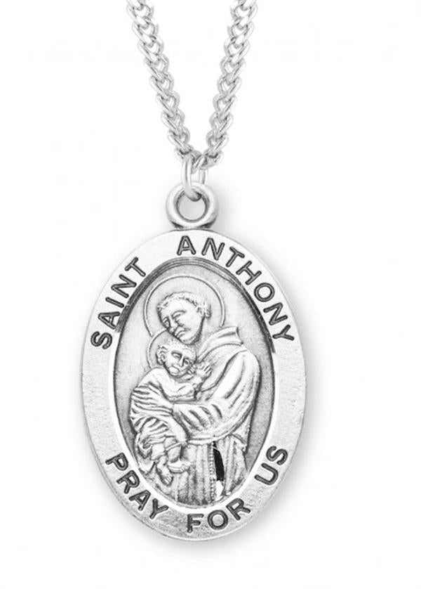 St. Anthony Sterling Medal, 1.3", Your choice of chain, # 21911|