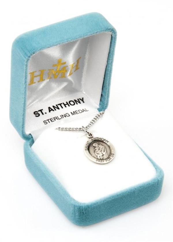 St. Anthony Sterling Medal, .7", Your choice of chain, # 21912