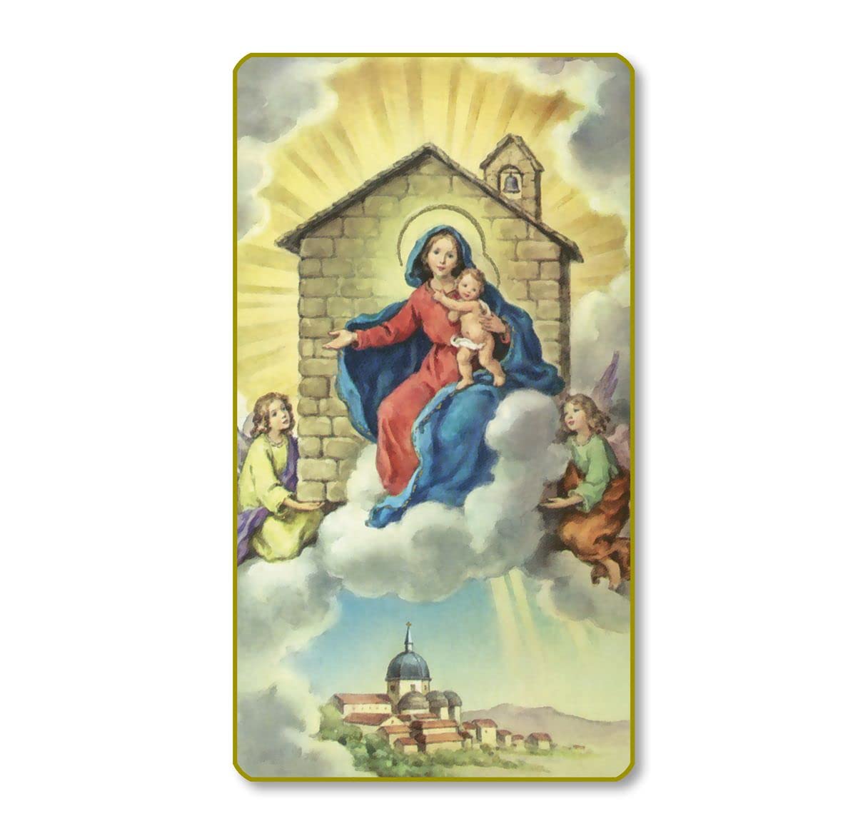 Our Lady of Loreto Italian Paper Holy Cards, 2"x4", Blank Back, 100-Pack, # 6146