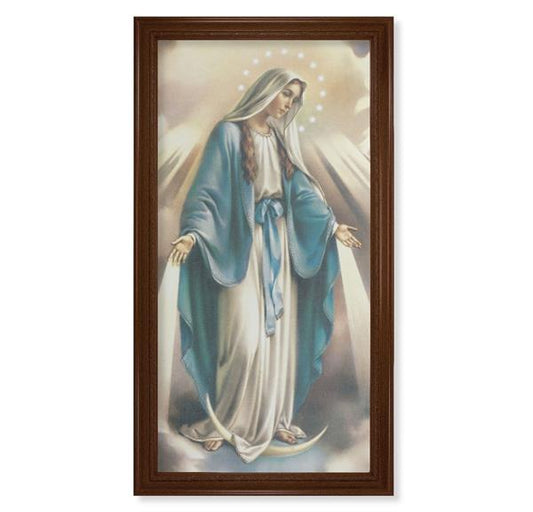 Our Lady of Grace Picture, 24"x44" Walnut Finish Frame, Classic Fluting, Print on Canvas # 22147