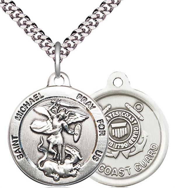 St. Michael / Coast Guard Medal, Fine Pewter, 3/4" dia., Your Choice of Chain, # 2241
