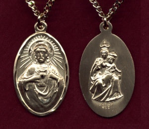 1 1/4" 14KT Gold Filled Scapular Medal, Your Choice of Chain # 2265