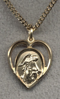 Guardian Angel Heart Medal - Gold Filled, Your Choice of Chain # 2301