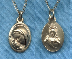 Madonna & Child Oval Medal 9/16" gold filled, Your Choice of Chain # 2304