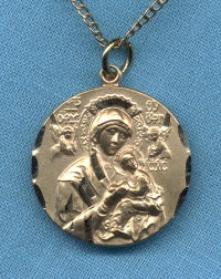 O. L. Of Perpetual Help 14kt Gold Filled Medal, Your Choice of Chain, # 2323