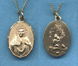 3/4" Scapular Medal, 14kt Gold Filled, Your Choice of Chain # 2327
