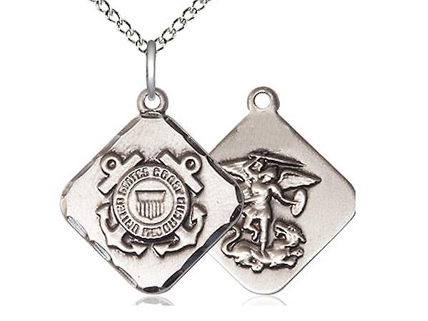 St. Michael / Coast Guard Medal, Fine Pewter, 11/16" tall, Your Choice of Chain, # 2329
