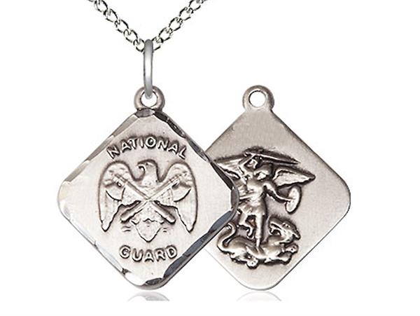 St. Michael / National Guard Medal, Fine Pewter, 11/16" tall, Your Choice of Chain, # 2333