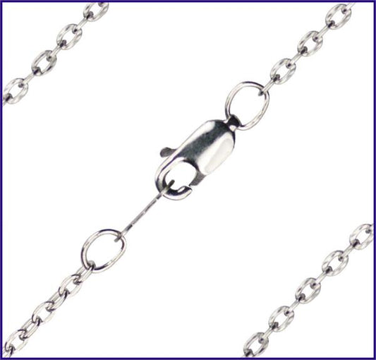 16" Sterling Silver Drawn Cable Chain w/ Clasp, 1.85mm wide, # 9310