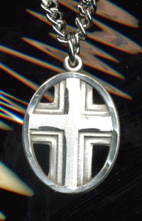 Terraced 3/4" Cross, Sterling Silver, your choice of chain, # 23712