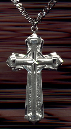 1-5/8" Fortress Cross, Sterling Silver, Your Choice of Chain, # 2393