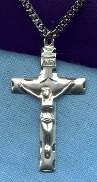 1-5/8" Crucifix, Sterling Silver, Your Choice of Chain, # 2416