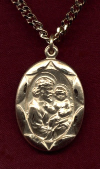 15/16 Inch 14kt Gold Filled, St. Joseph Medal, Your Choice of Chain # 2426