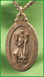 St. Christopher Gold Filled 11/16 In. x 1 1/6 In.,  Your Choice of Chain # 2429