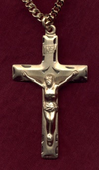 Medium Crucifix Necklace 14kt Gold Filled, Your Choice of Chain  # 2433
