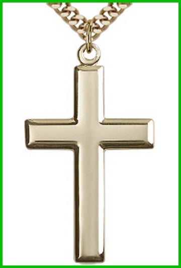 1-3/8" Simple Cross, 14kt Gold Filled, Your Choice of Chain, # 2436
