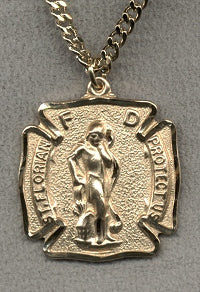 St. Florian Fireman's Gold Filled Medal, Your Choice of Chain # 2440