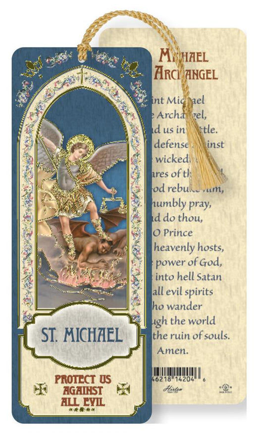 St. Michael Laminated Gold Foil Bookmark, 10-Pack, # 24459