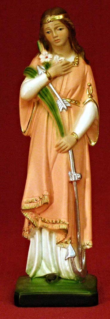St. Philomena, Hand-painted alabaster, 8.5", Made in Italy., 57132