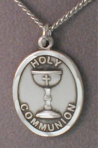 Holy Communion Pendant in Sterling 3/4", Your Choice of Chain, # 24676