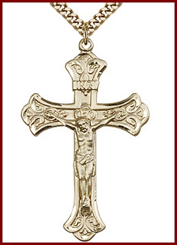 1-7/8" 14kt Gold Filled, Crucifix, Your Choice of Chain, # 24791