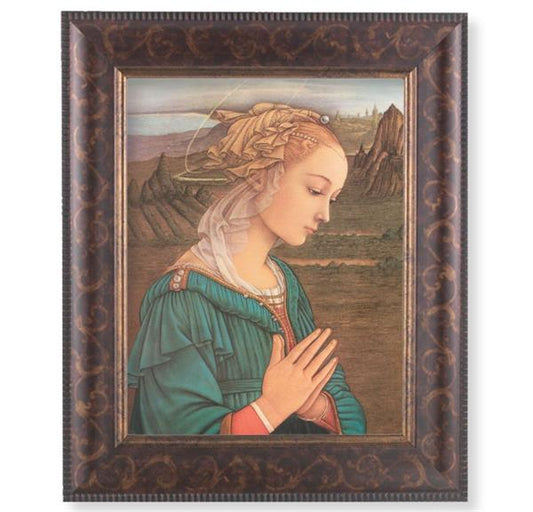 Lippi: Madonna Picture, 11-1/4"x13-1/4, Antique Gold & Espresso Frame, Italian Print Under Glass # 25854