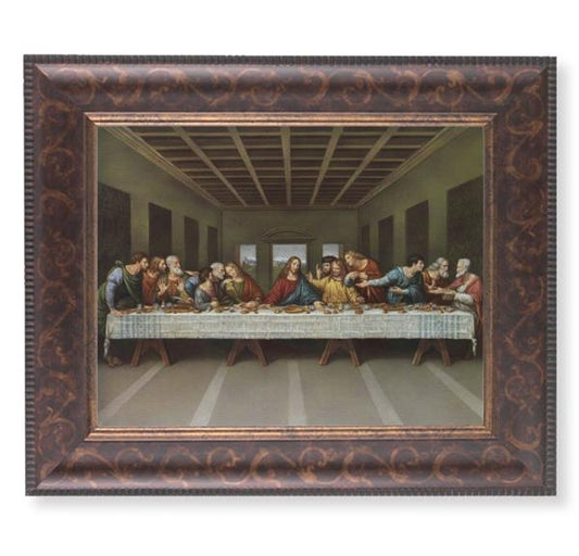 Last Supper Picture, 11-1/4"x13-1/4, Antique Gold & Espresso Frame, Italian Print Under Glass # 25877