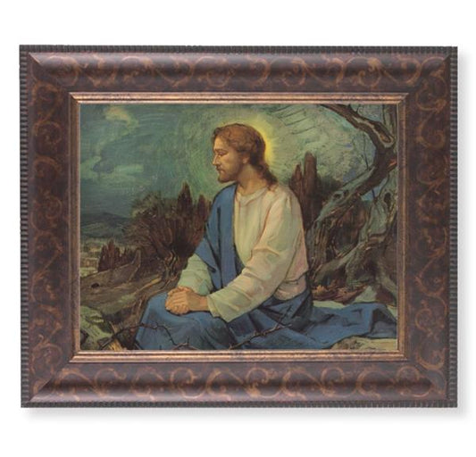 Meditation in The Garden Picture, 11-1/4"x13-1/4, Antique Gold & Espresso Frame, Italian Print Under Glass # 25937