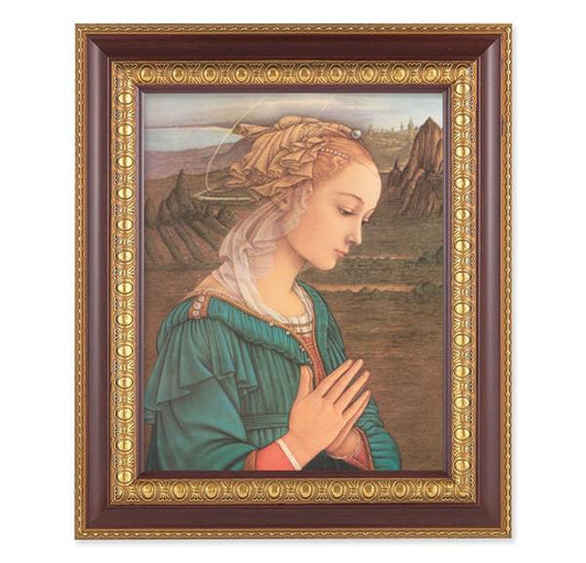 Lippi: Madonna, 11-1/2"x13-1/2, Cherry Finish with Gold Egg & Dart Frame, Italian Print Under Glass # 26030