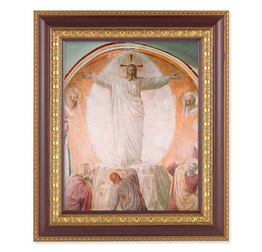 Transfiguration of Christ, 11-1/2"x13-1/2, Cherry Finish with Gold Egg & Dart Frame, Italian Print Under Glass # 26107