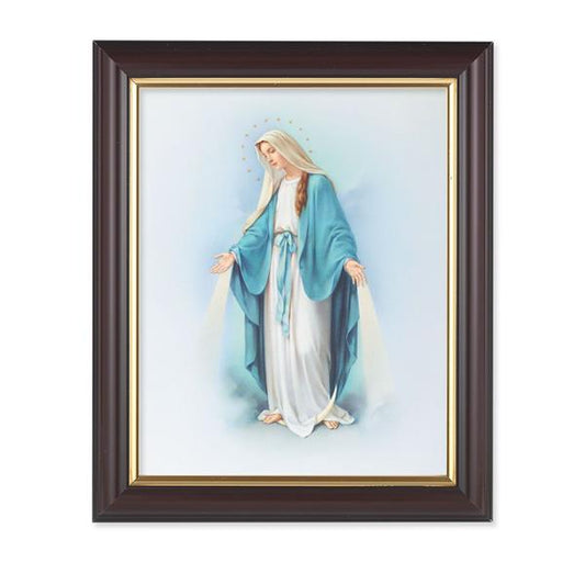Our Lady of Grace, 10"x12", Classic Fluted Walnut Finished Frame, Italian Print Under Glass # 26199