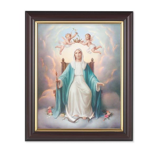 Queen of Heaven, 10"x12", Classic Fluted Walnut Finished Frame, Italian Print Under Glass # 26242