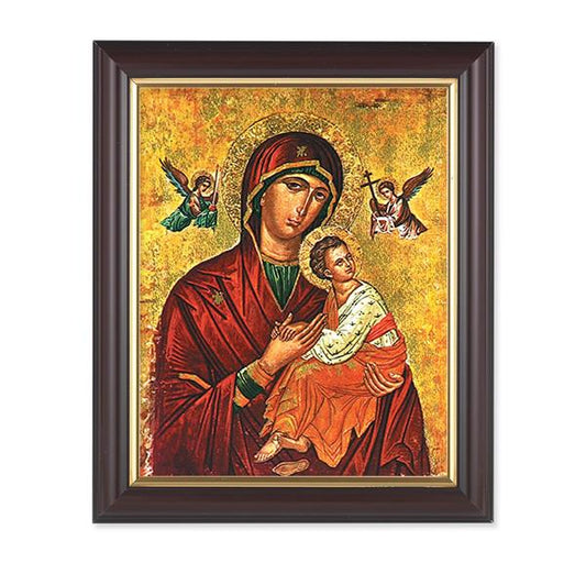 Our Lady of Passion, 10"x12", Classic Fluted Walnut Finished Frame, Italian Print Under Glass # 26243
