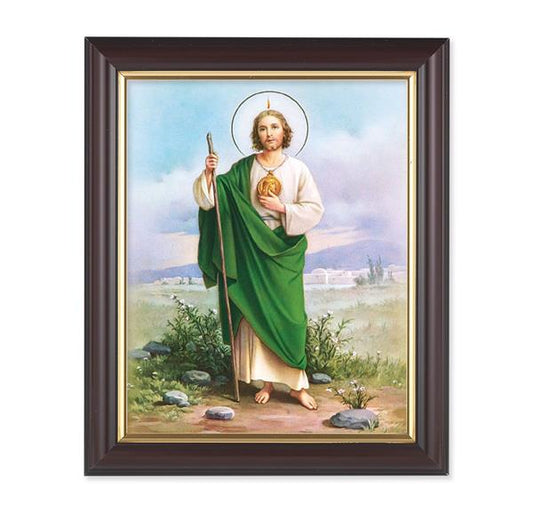 St. Jude, 10"x12", Classic Fluted Walnut Finished Frame, Italian Print Under Glass # 26279