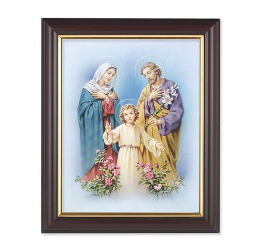 Holy Family, 10"x12", Classic Fluted Walnut Finished Frame, Italian Print Under Glass # 26291