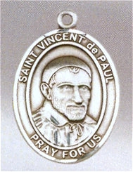 St. Vincent de Paul Oval Medal 1"x3/4" Sterling, Your Choice of Chain, # 63246