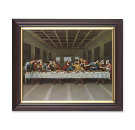 Last Supper, 10"x12", Classic Fluted Walnut Finished Frame, Italian Print Under Glass # 26296
