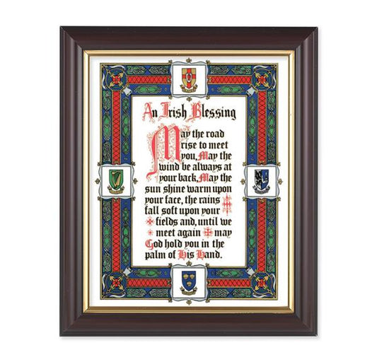 an Irish Blessing, 10"x12", Classic Fluted Walnut Finished Frame, Italian Print Under Glass # 26327
