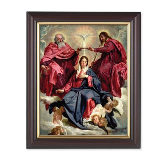 Crowning of Mary, 10"x12", Classic Fluted Walnut Finished Frame, Italian Print Under Glass # 26344