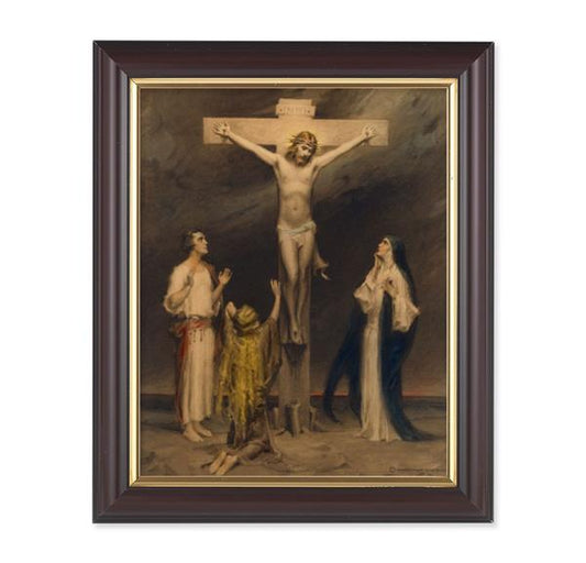 Chambers: The Crucifixion, 10"x12", Classic Fluted Walnut Finished Frame, Italian Print Under Glass # 26379