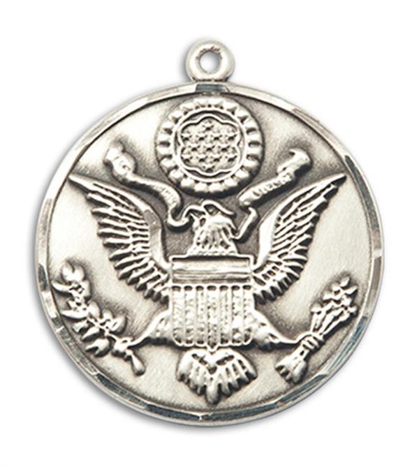 Army Medal, Fine Pewter, 15/16" dia, Your Choice of Chain, # 2657