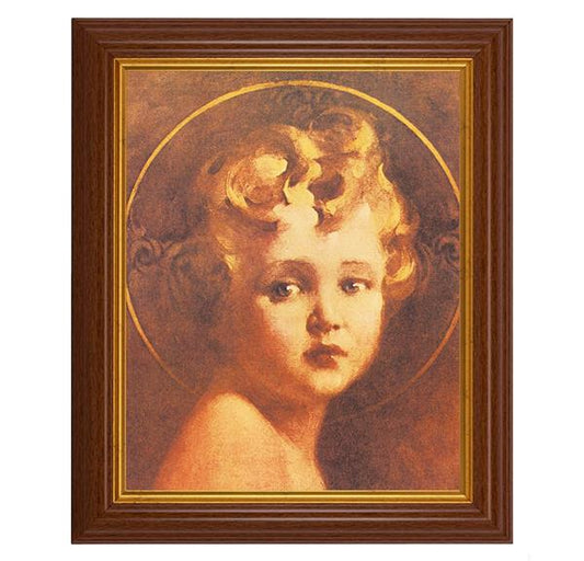 Chambers: Light of The World, 10.5"x12.5" Walnut Finished Fluted Frame, Gold Beaded Lip, Italian Print # 26952