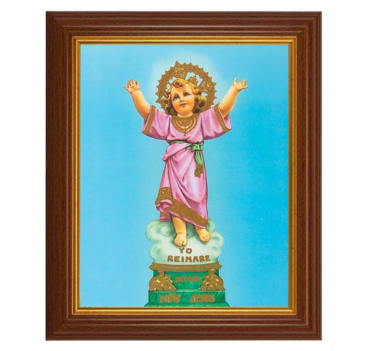 Divino Nino, 10.5"x12.5" Walnut Finished Fluted Frame, Gold Beaded Lip, Italian Print # 26958
