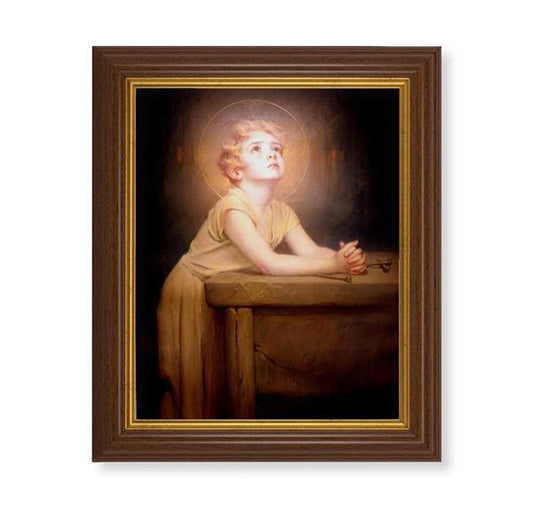 Chambers: Thy Will Be Done, 10.5"x12.5" Walnut Finished Fluted Frame, Gold Beaded Lip, Italian Print # 27070