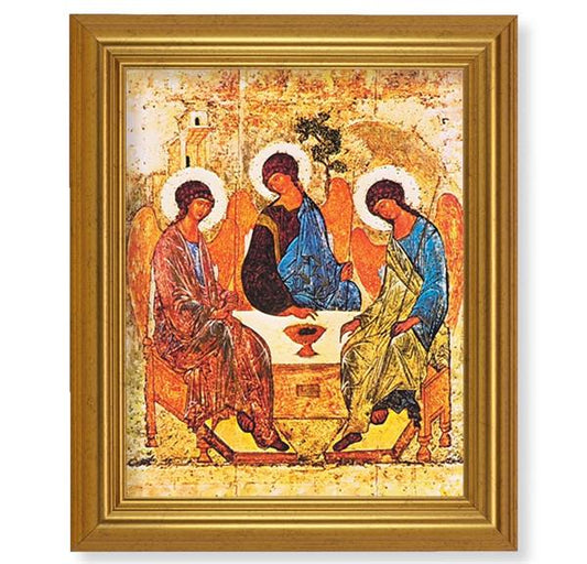 The Holy Trinity Icon, 10"x12" Gold-Leaf Finished Classic Frame, Italian Print on Artboard # 27163