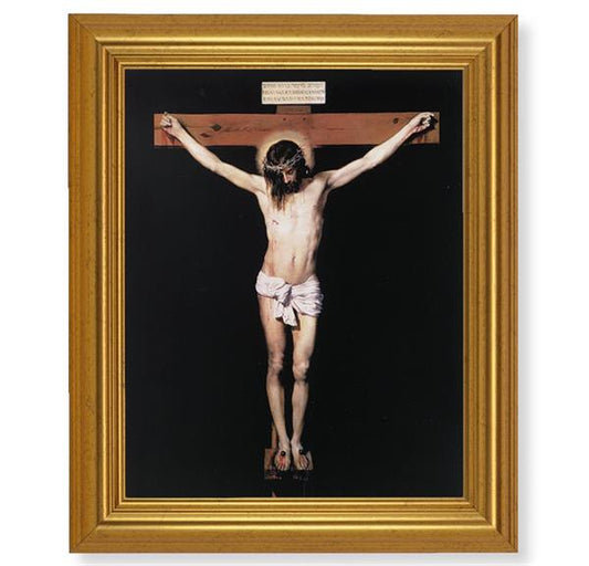 The Crucifixion, 10"x12" Gold-Leaf Finished Classic Frame, Italian Print on Artboard # 27178