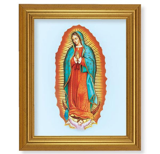 Our Lady of Guadalupe, 10"x12" Gold-Leaf Finished Classic Frame, Italian Print on Artboard # 27218