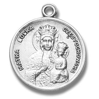 Sterling Silver Our Lady of Czestochowa, 7/8", Your choice of chain, # 27231